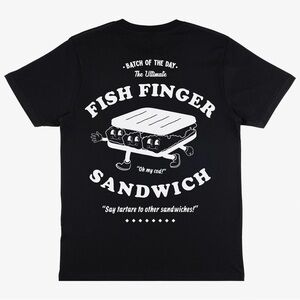 Fish Finger Sandwich Unisex Graphic T-Shirt in Black